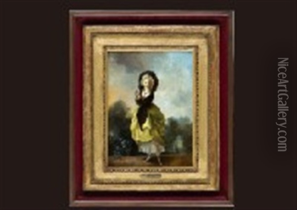 L'elegante Jeune Femme Oil Painting - Jean-Frederic Schall