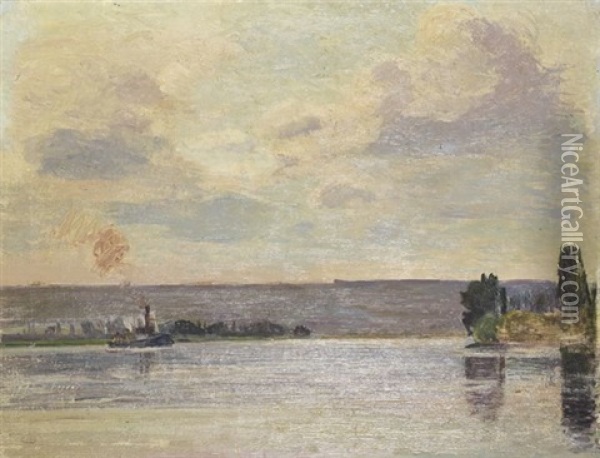 Bord De Seine Oil Painting - Joseph Marie Louis Delattre