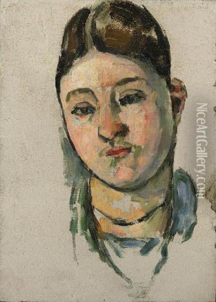 Portrait De Madame Czanne Oil Painting - Paul Cezanne