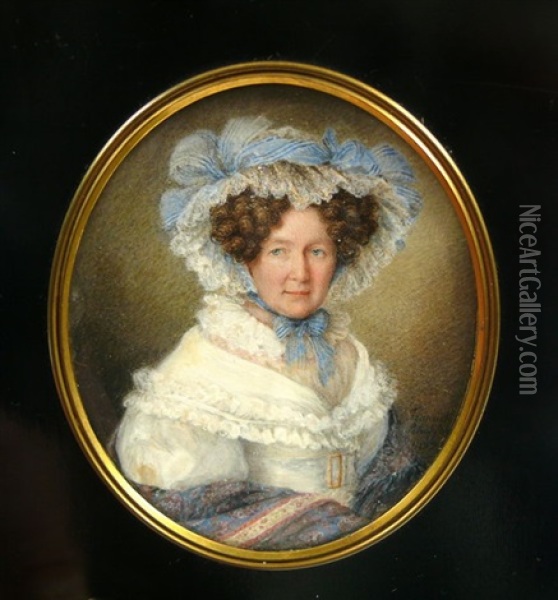 Darstellung Einer Sitzenden Dame In 3/4- Ansich Oil Painting - Franziska Schoepfer