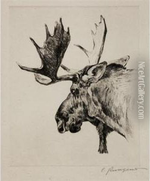 Young Bull Oil Painting - Carl Ringius