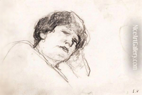 Lucy Hessel, Study For At Rest Oil Painting - Jean-Edouard Vuillard