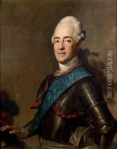 Portrait De Gentilhomme En Armure Oil Painting - Louis Michel van Loo