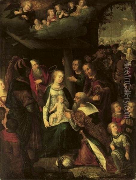 The Adoration Of The Magi Oil Painting - Cornelis de Baellieur the Elder