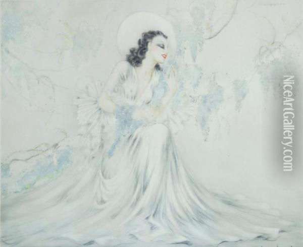 Wisteria Oil Painting - Louis Icart