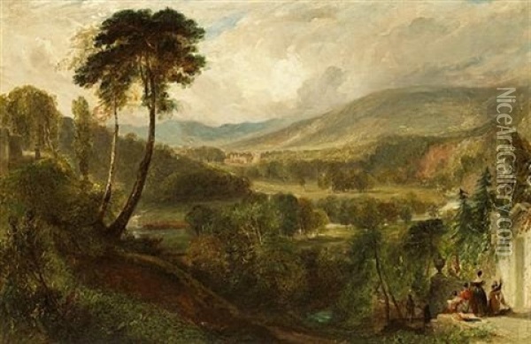 A View Near Holyrood Palace, Edinburgh Oil Painting - George Henry Andrews