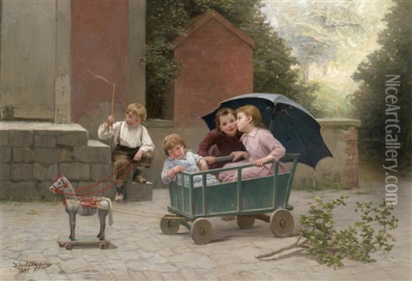 Das Kleine Zugpferd Oil Painting - Charles Bertrand d' Entraygues