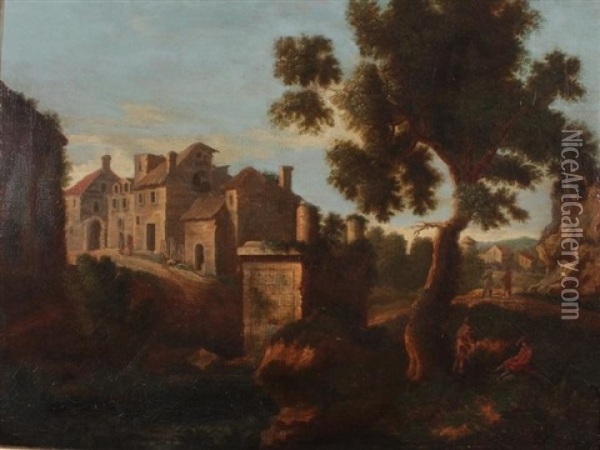 Landscape With Ruins Oil Painting - Pieter Bout