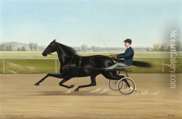 Count Weeks And Wilna In Old Fleetwood Park, 189 Oil Painting - John McAuliffe