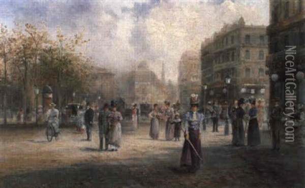 Ansicht Aus Paris Oil Painting - Emil Barbarini