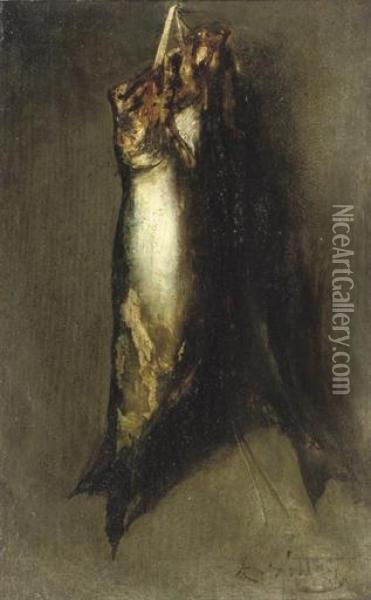 Smoked Fish Oil Painting - Antoine Vollon