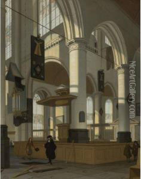 Interior Of The Oude Kerk, Delft Oil Painting - Streek Hendrik Van