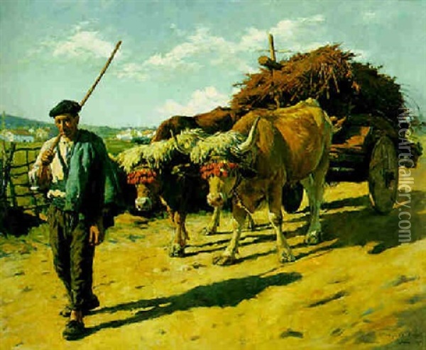 L'attelage Basque Oil Painting - Stanhope Forbes