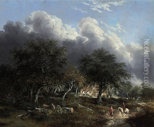 Storm Clearing In The New Forest Oil Painting - Edward Williams