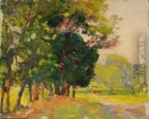 Lot Of Three Spring Landscapes Oil Painting - Robert Henry Logan