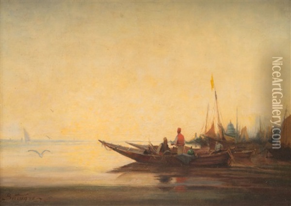 Pecheurs Orientaux Oil Painting - Paul Bistagne