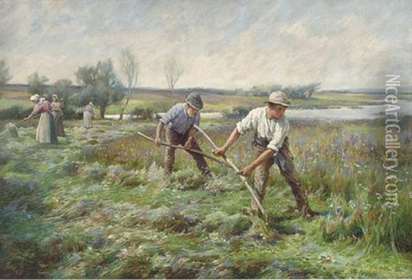 Threshing Oil Painting - Lionel Percy Smythe