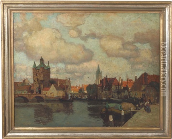 Alte Hollandische Stadt Oil Painting - Carl (Karl, Charles) O'Lynch of Town