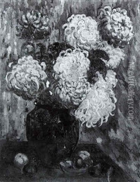 Les Chrysanthemes Oil Painting - Pierre Dumont