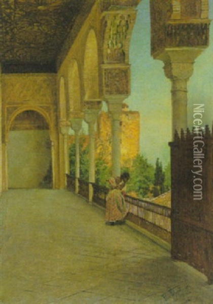 Galeria Del Alberca - Alhambra Oil Painting - Felix Possart
