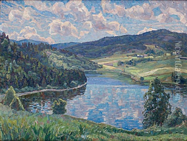 Fran Jeresta, Nordingra Oil Painting - Carl (August) Johansson