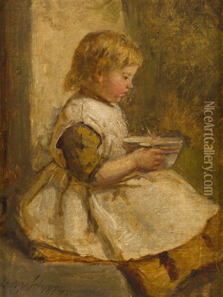 A Bowl Of Porridge Oil Painting - John Bagnold Burgess