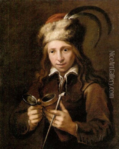A Man Holding A Pipe And A Tankard Oil Painting - Jacob Oost the Elder
