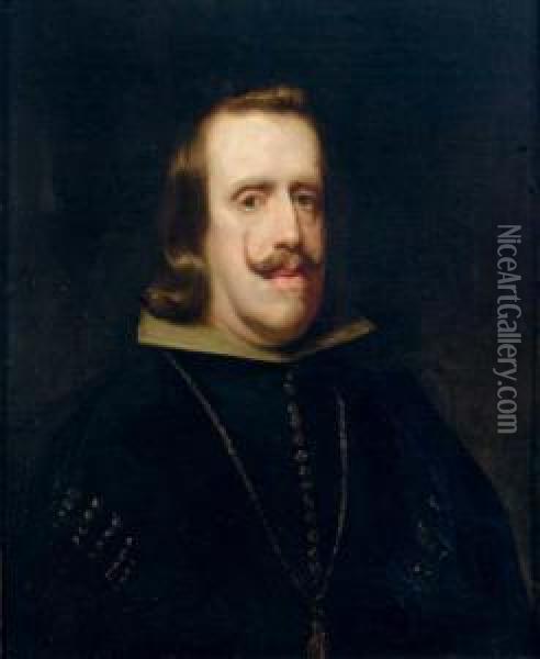 Portrait Of Philip Iv, Bust-length Oil Painting - Diego Rodriguez de Silva y Velazquez