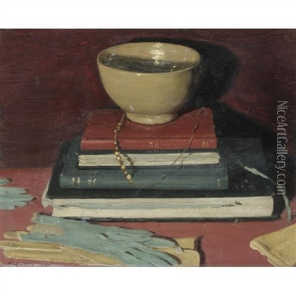 Books And Things Oil Painting - William Nicholson