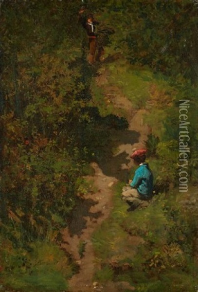 Dans Les Sous Bois Oil Painting - Pierre Billet