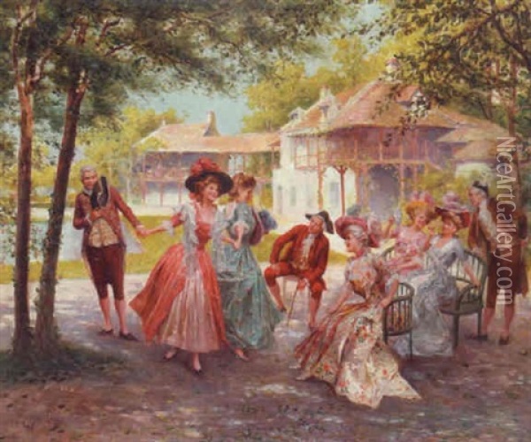 The Garden Party Oil Painting - Mariano Alonso Perez