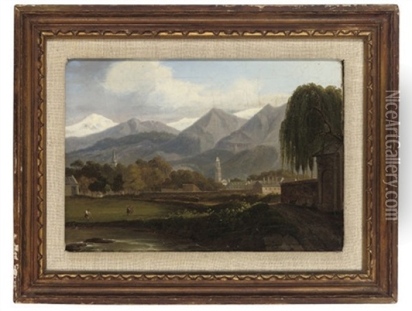 A Mountainous Landscape, Outside Rome Oil Painting - John (Newbott) Newbolt