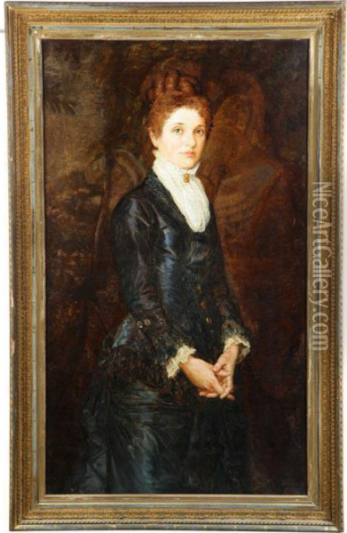 Portrait Of Sarah Alice Dunsmore Oil Painting - John Ward Dunsmore