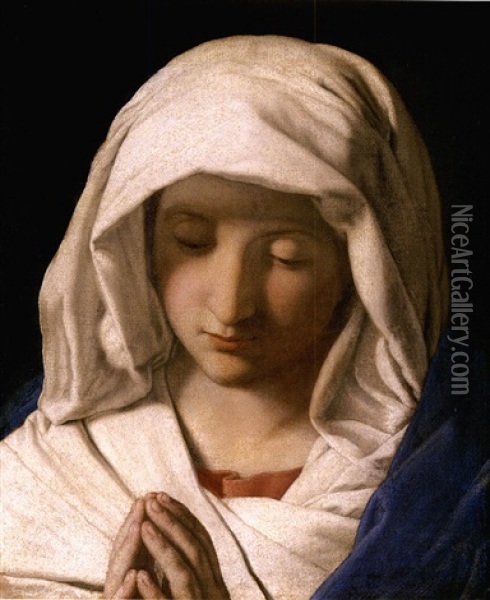 The Virgin In Prayer Oil Painting - Giovanni Battista Salvi (Il Sassoferrato)