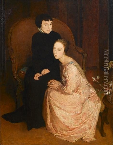 The Sisters Of The Artist Oil Painting - Glyn Warren Philpot