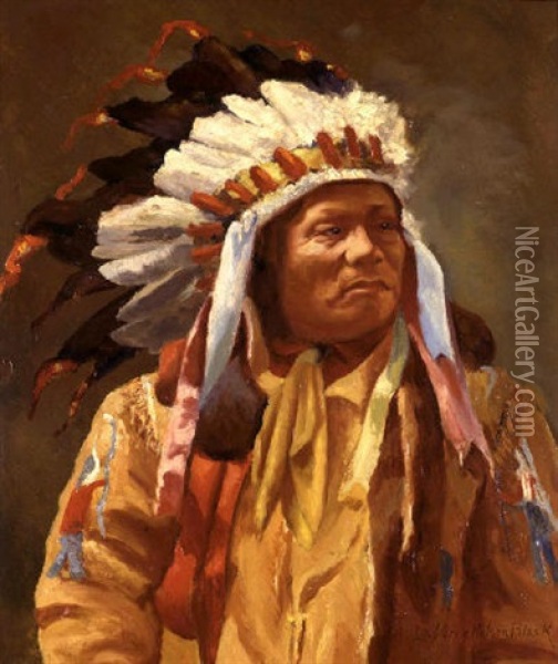 He Dog, Sioux Reservation Oil Painting - Laverne Nelson Black
