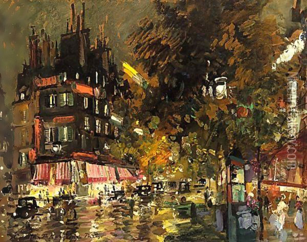 Paris By Night 2 Oil Painting - Konstantin Alexeievitch Korovin