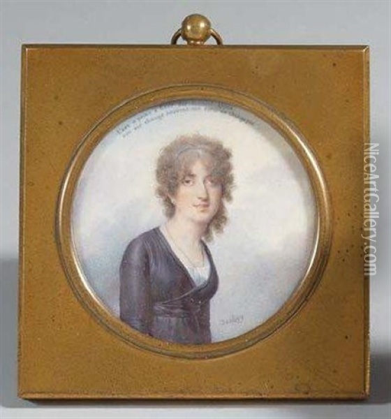 Portrait D'une Jeune Femme Oil Painting - Jean-Baptiste Isabey