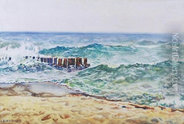 Morze Wzburzone Oil Painting - Jerzy Mieczyslaw Rupniewski