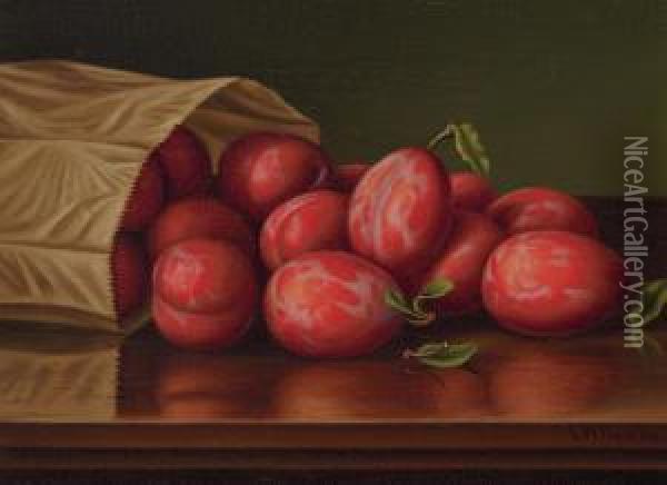 Bag Of Plums Oil Painting - Levi Wells Prentice