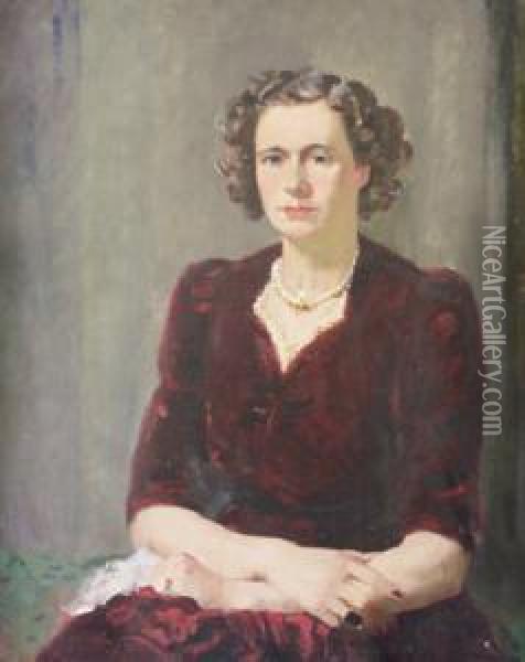 Portrait Of Mrs. Mary Wilson (ne Babington) Oil Painting - James Sinton Sleator