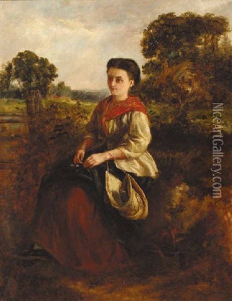 A Country Beauty Oil Painting - Frederic Walker