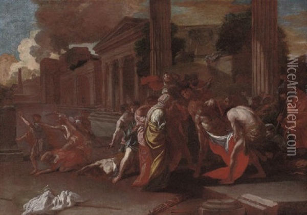 A Massacre Oil Painting - Andrea di Leone
