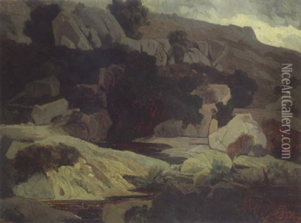 Felsige Landschaft Oil Painting - Karl Hagemeister