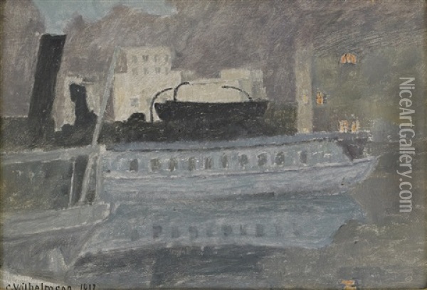Vid Nybroviken, Stockholm Oil Painting - Carl Wilhelm Wilhelmson