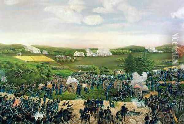 The Battle of Gettysburg 1863 Oil Painting - Sebastian Mayer