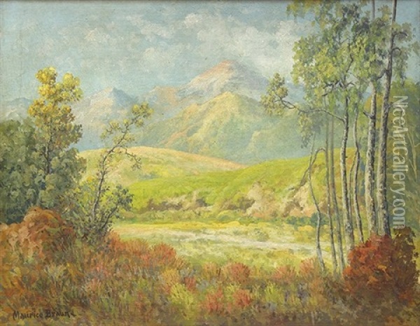 Clearing With Mountain Vista Oil Painting - Maurice Braun