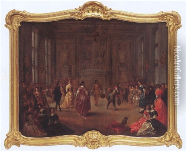 Vornehme Gesellschaft In Ballsaal Oil Painting - Hieronymous (Den Danser) Janssens