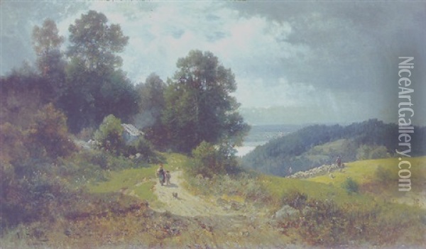 Partie Am Ammersee Oil Painting - Ludwig Sckell