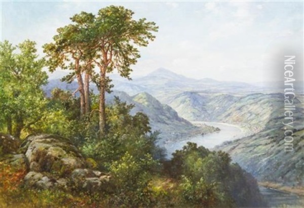 Elbtal Bei Salesel Mit Dubitzer Berg-kirche Oil Painting - Friedrich Arnold